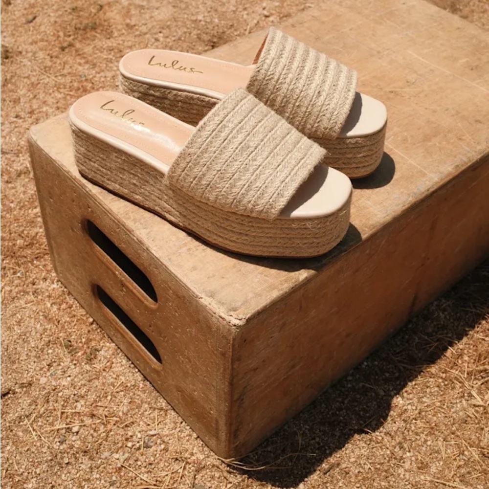 Lulu's Natural Espadrille Platforms